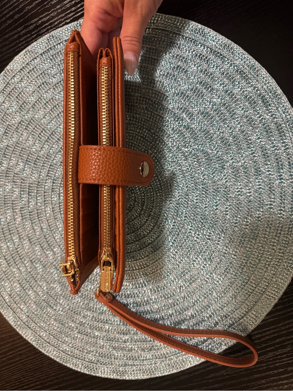 Montana West Pebbled Wristlet in Cognac - Picture 10 of 13